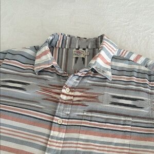 Faherty Men's Casual Striped Shirt - Blue, Gray, Red